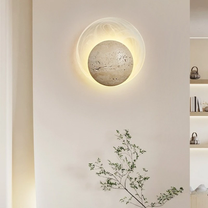 

Bedroom bedside wall lamp creative Japanese-style wabi-**** wind bed and breakfast living room medieval retro staircase wall
