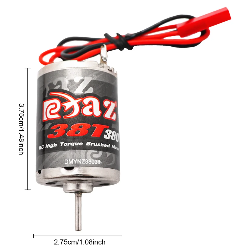 380 38T Brushed Motor RC Motor Brushed Electric Motor with JST Plug Small Motor for Traxxas 7075 Titan RC Car Model Universal
