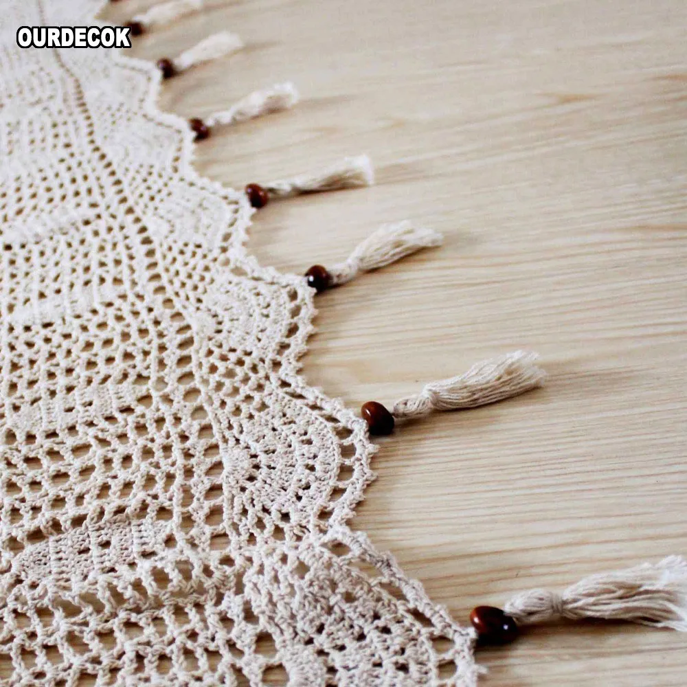 Handmade Cotton Cortina Crochet Lace Curtain Flower Curtain Solid Color Kitchen Curtain Blinds Shower Curtain for Decor