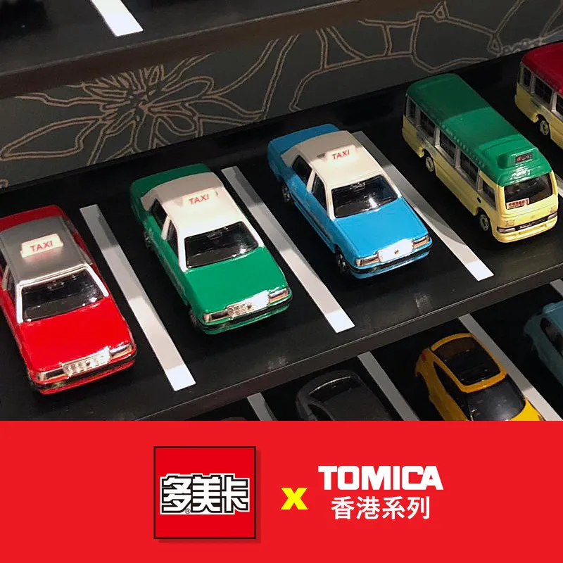 Autobús Miniatura Original TAKARA TOMY Tomica Hong Kong Toyota Coaster 1/?? Modelo de Aleación Fundida a Presión Rojo con Puertas Abribles, Regalos Coleccionables