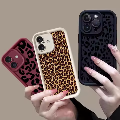 Case For Samsung Galaxy A16 A15 5G A14 A25 A06 A05 A05S A33 A04 A04E A52 A03 A50 A71 A73 A12 A22 A30 Retro Leopard Print Cover