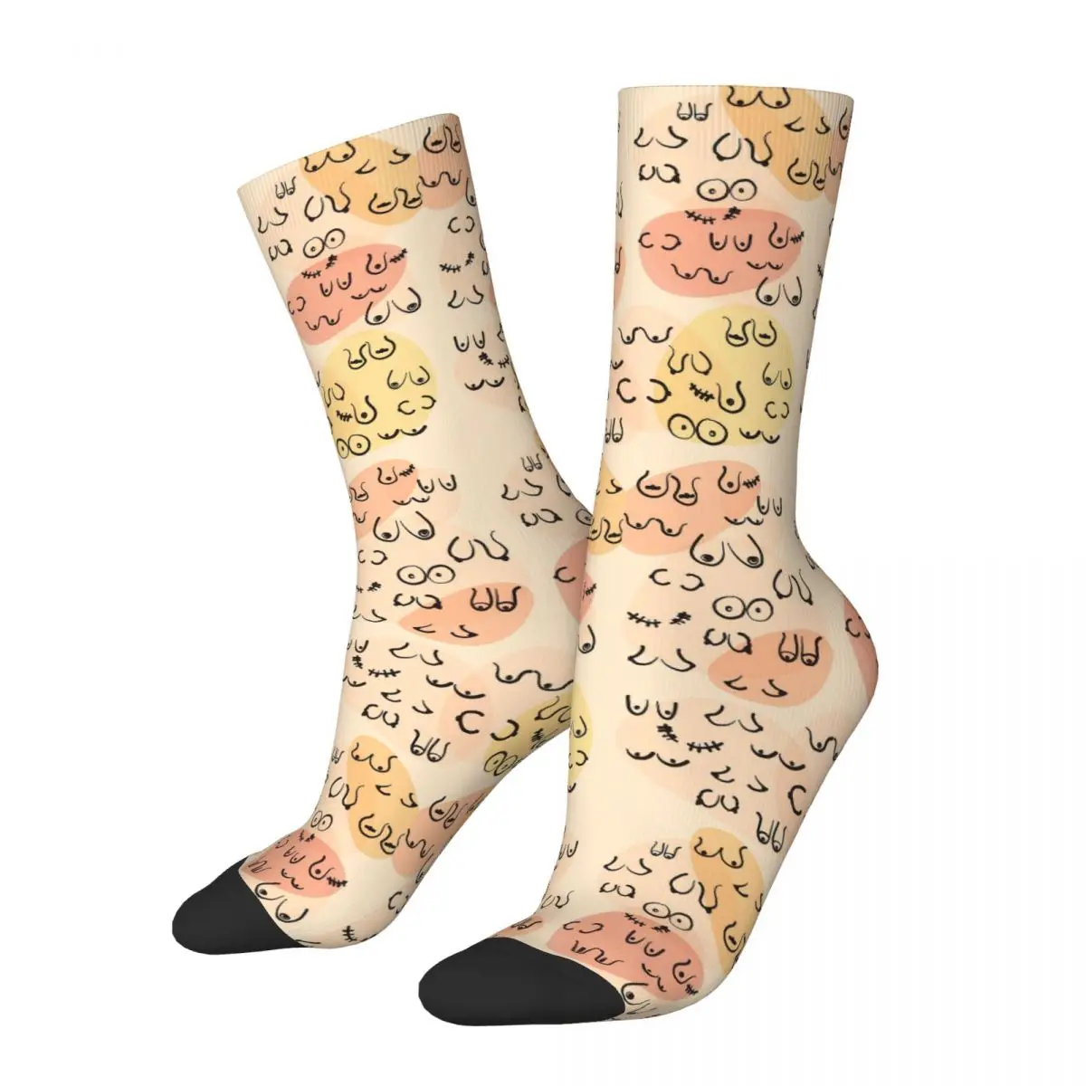 

Mid Century Boobies Pattern Socks Harajuku High Quality Stockings All Season Long Socks Accessories for Unisex Birthday Present