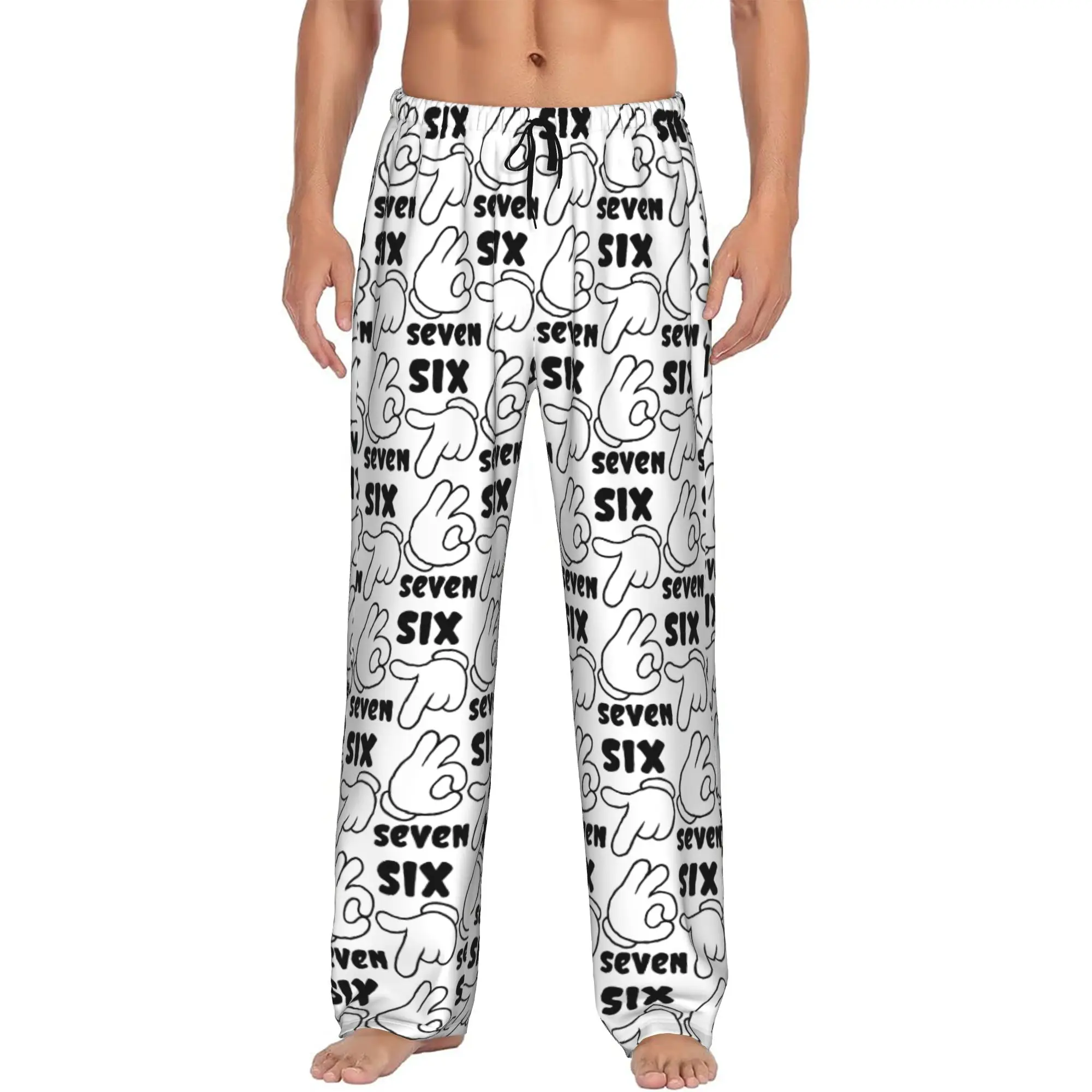 

Custom Printed Funny Sixty Seven Pajama Pants for Men Sleep Sleepwear Bottoms with Pockets