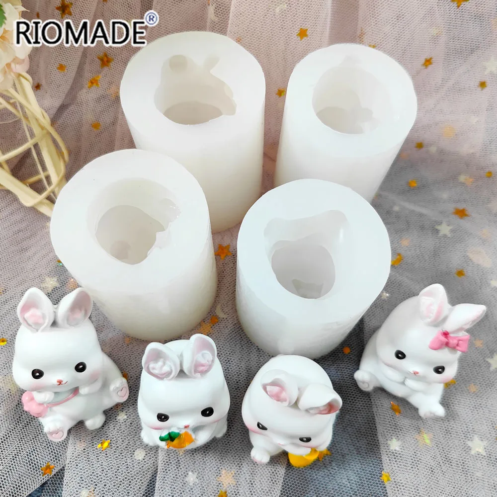 3D Cute Rabbit Silicone Mold Bunny Model Chocolate Dessert Kitchen Baking Cake Mould Easter Fondant Cake Decorating Tools