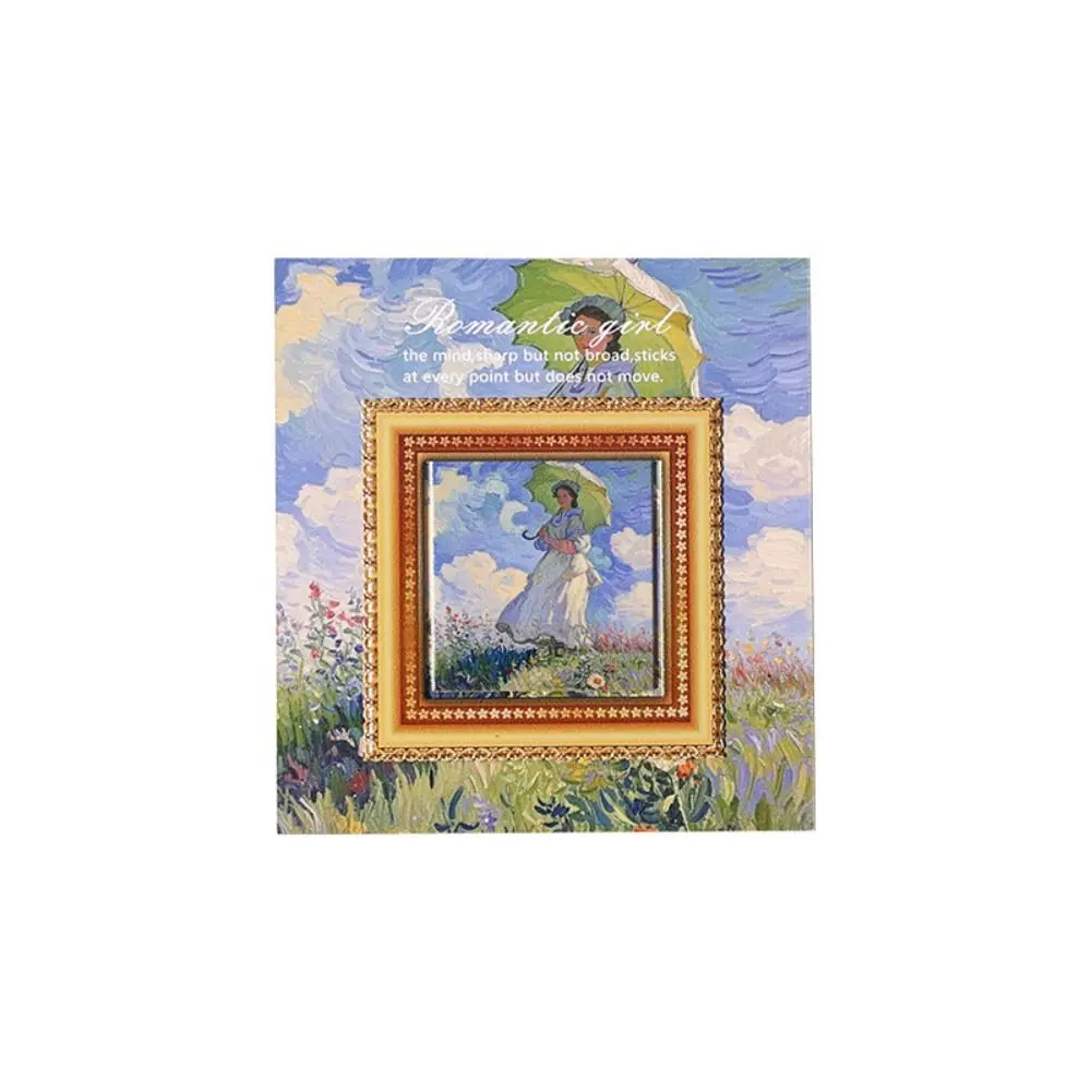Page-friendly Metal Bookmark Famous Painting Art Frame Page Marker Hollowed-out Metal Page Clip Reading Lovers