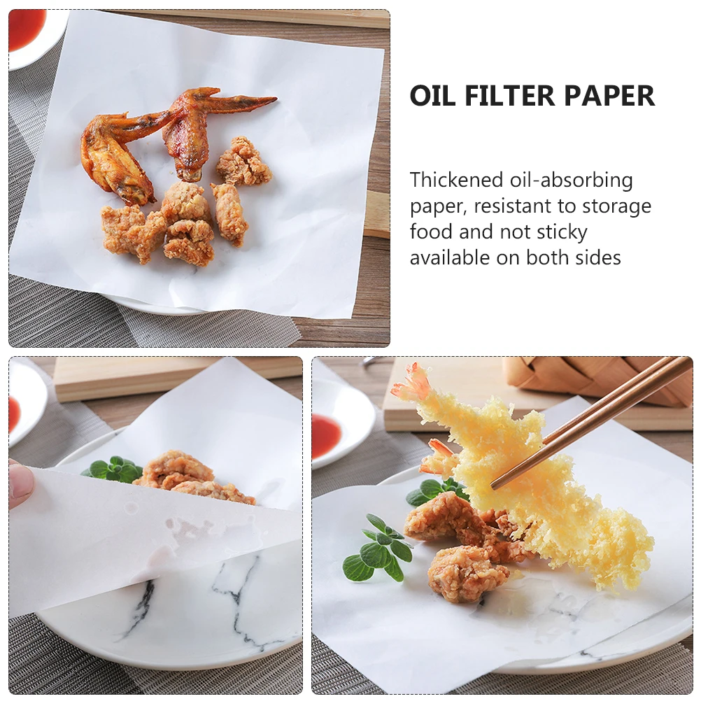 

100 Sheets Thickened Oil Absorbing Paper Greaseproof Kitchen Food Wrapping Non Stick Snack Burgers Baking Pan Storage Resistant