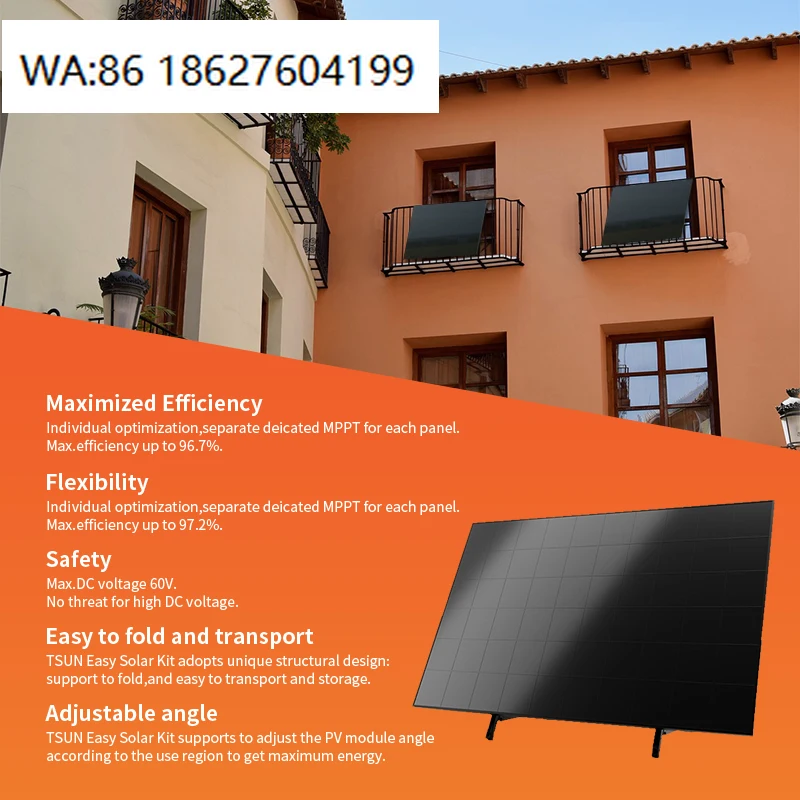 700W 800W DIY Balcony Solar Installation Kit, High Precision Micro Inverter High Conversion Panel