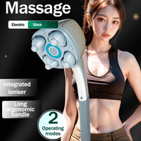 Multifunction Anion Electric 4 Heads Stick Handheld Massager Cervical Neck Shoulder Waist Leg Arm Muscle Relax Massage Hammer