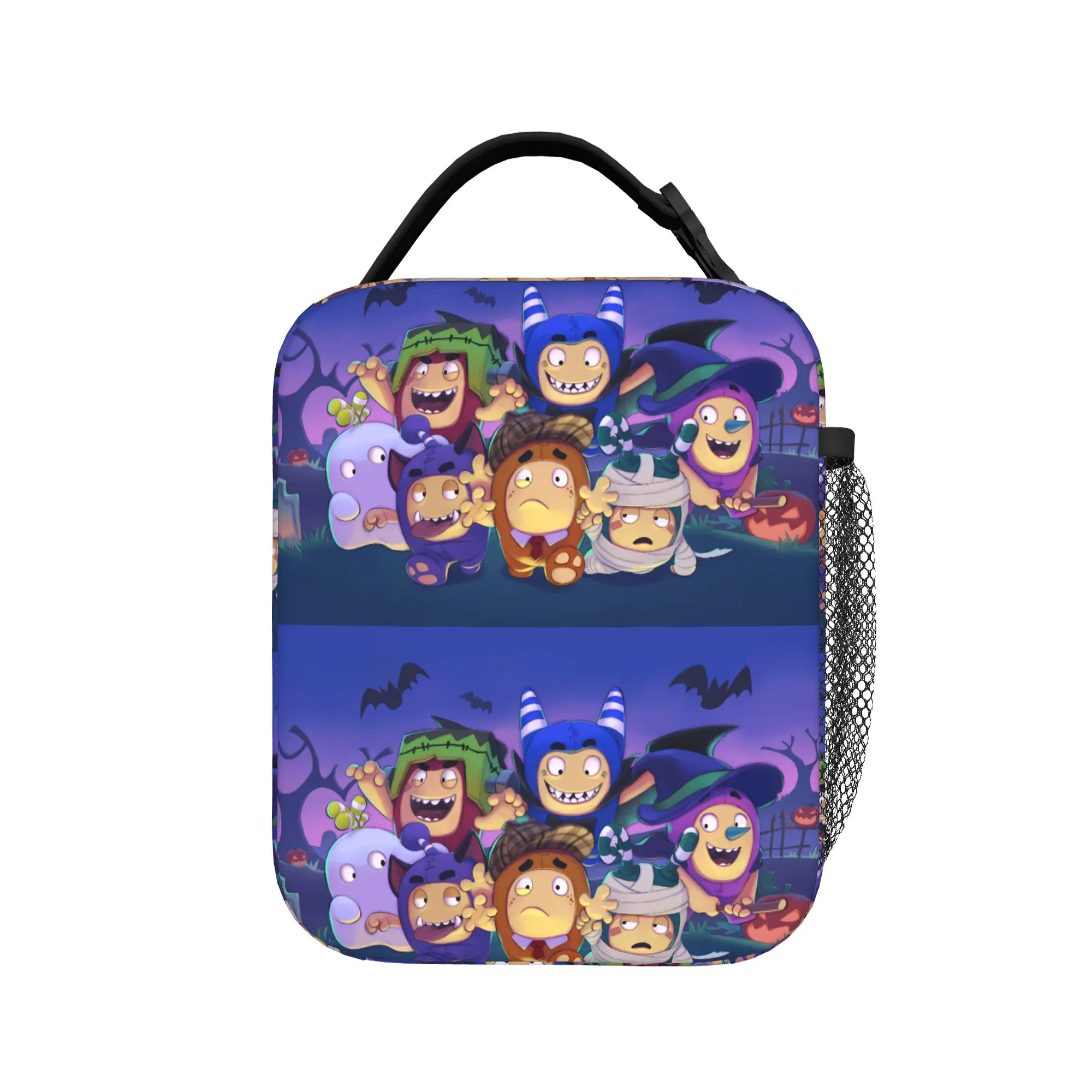 Oddbodes Halloween Party Crew Lunch Bag  Portable Zipper Lunch Box Women School Designer Cooler Bag Oxford Thermal Lunch Bags
