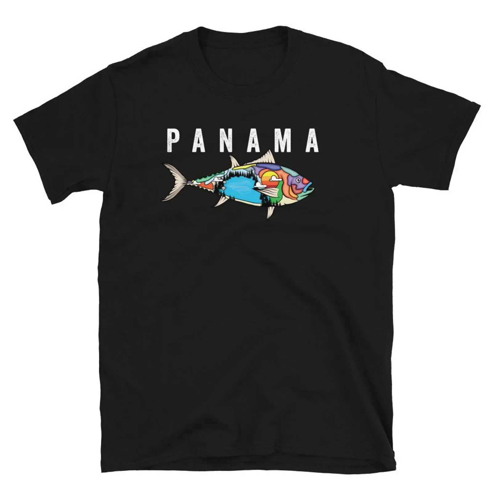 Panama Tuna Fish T Shirt Deep Sea Fishing Unique Fisherman Charter vintage Washed Slightly Stylish homme designer clothes