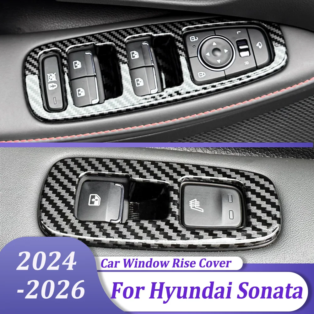 

Window Lift Switch Button Cover Trim Door Armrest Frame Car Interior Styling Accessories For Hyundai Sonata 2024 2025 2026 (LHD)
