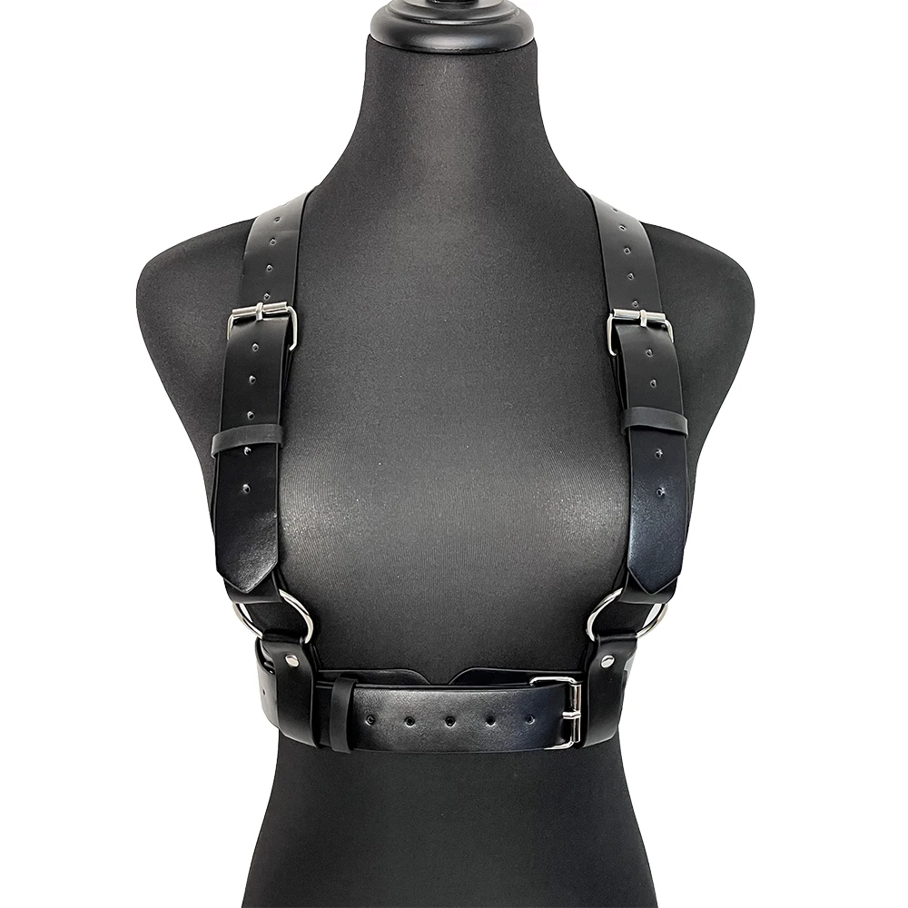 Body Harness Woman Chest Leather Lingerie Gothic Belt Bondage BDSM Choker Top Fetish Clothing Mature Suspenders for Women