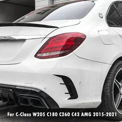 For Mercedes Benz C-Class W205 4-Door C180 C200 C260 C43 AMG 2015-2021 Rear Bumper Side Outlet Spoiler Air Vent Knife Trim