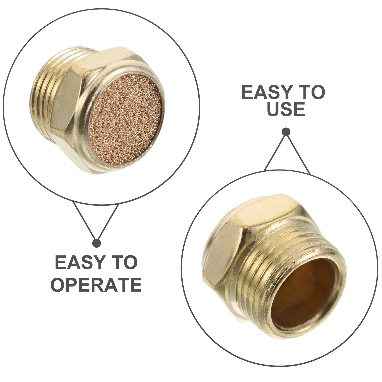 20Pcs Pneumatic Muffler Noise Reducer Flat Hex Head Male Thread Exhaust Muffler Filter Air Compressor Flow Control view 4