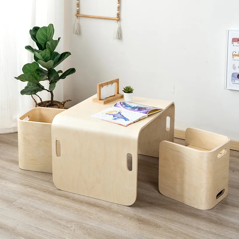 

Wooden Table Children's Top Bottom Clothes Set Kids Table Chair Set Board Games Infant Desk Set Stolik Dla Dzieci Sensory Table