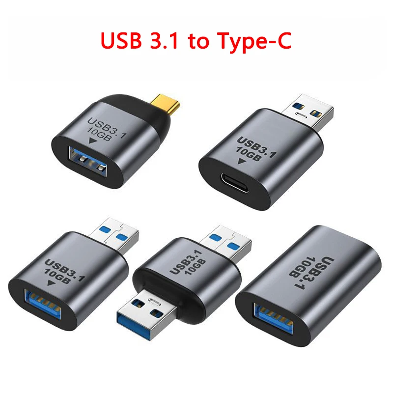 

USB C to USB 3.1 OTG Adapter USB Male To Type C Female For PC Laptop Hard Disk Box PD Fast Charging Audio Video Transmission