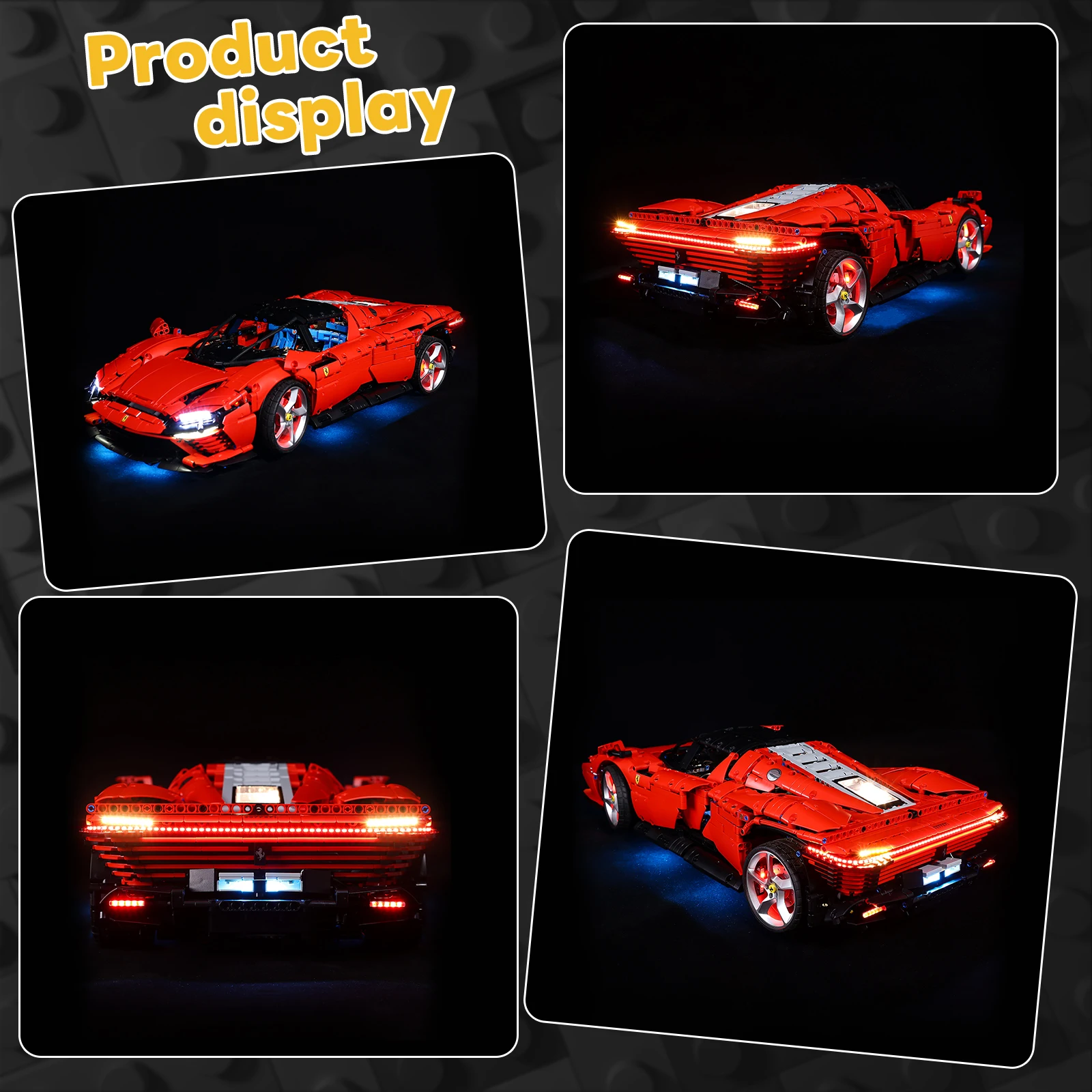 Kyglaring LED-lichtset geschikt voor Lego Ferrari Daytona SP3 42143 bouwsteen decoratieve lamp exclusief model