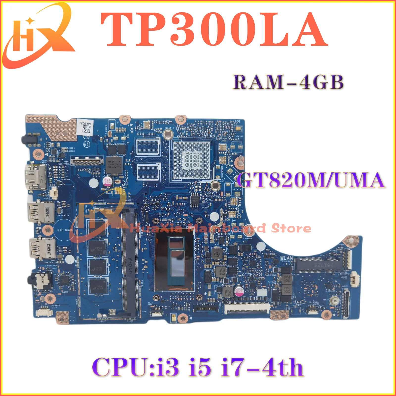 TP300LA Mainboard For ASUS TP300L TP300LD TP300LJ Q302L Q302LA Laptop Motherboard I3 I5 I7-4th 4G UMA GT820M 100%Working