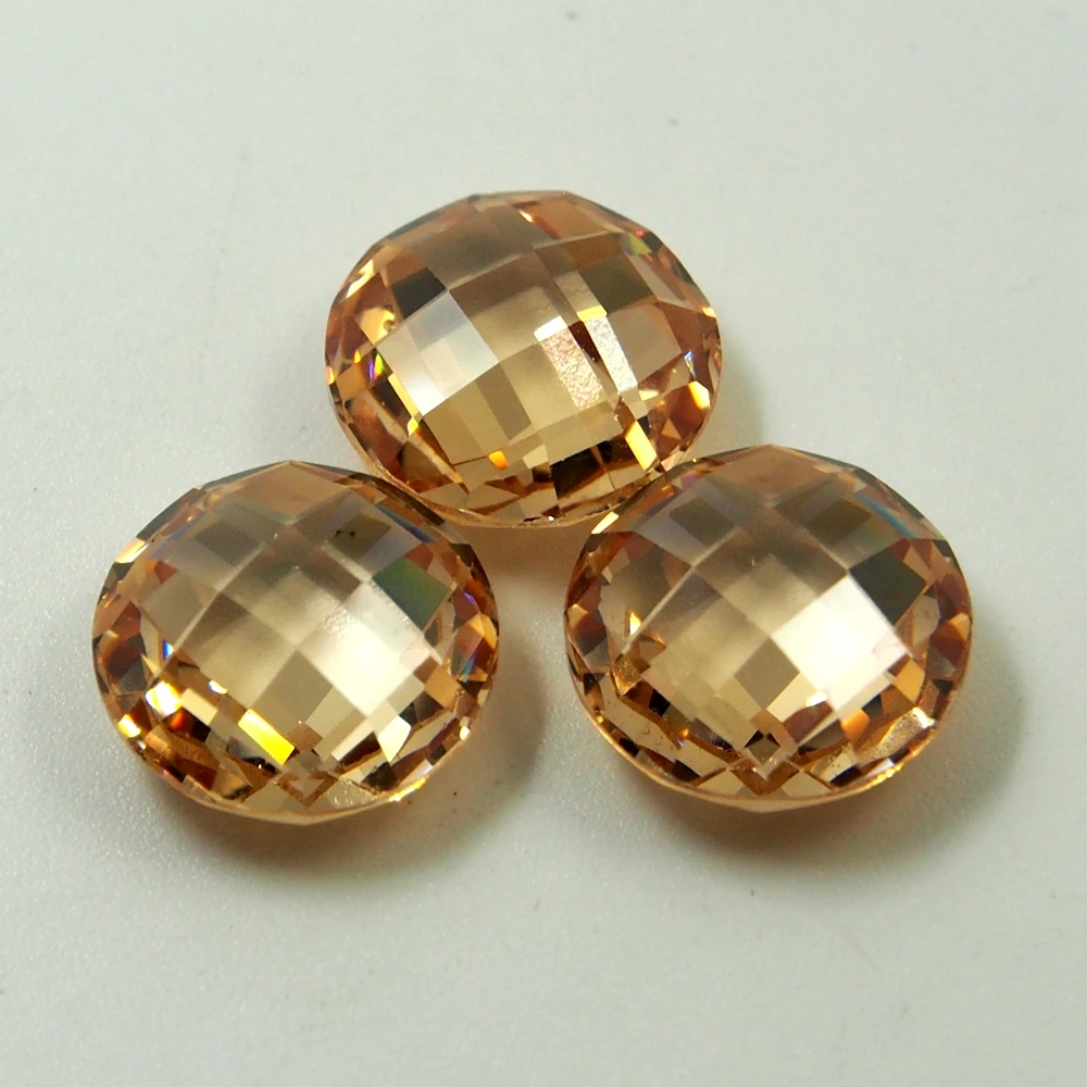 

Wholesale Round Shape 3-12mm Cz Stone Loose Gemstone Double Checkerboard Cut Cubic Zirconia