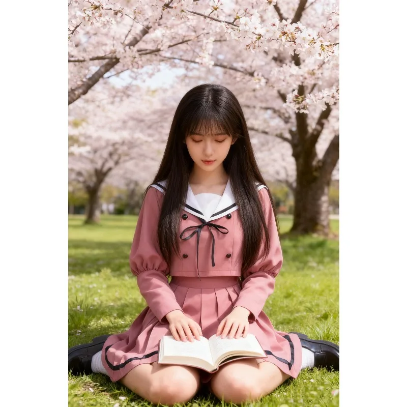 أنيمي زهرة عطرة تزهر مع شخصية الكرامة واغوري كاوروكو تأثيري حلي قميص فستان ربطة القوس فيونكة زي مدرسي المرأة