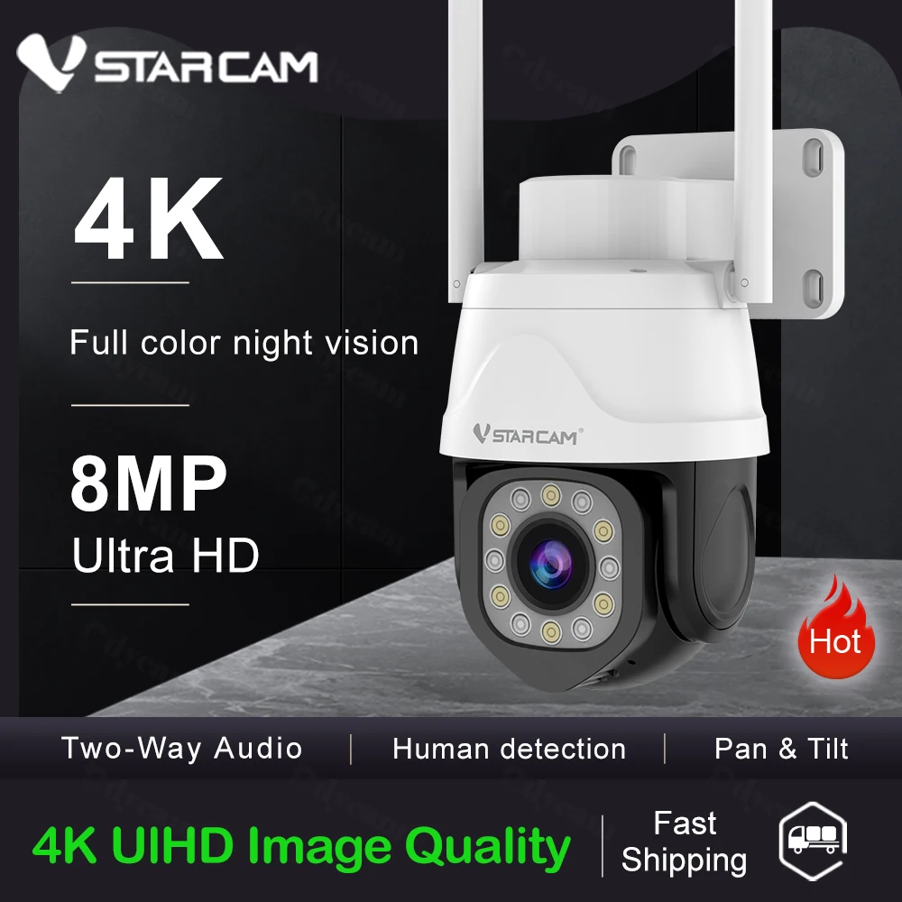 Vstarcam 4K 8MP UlHD PTZ Camera Full Color Night Vision Outdoor Wifi Surveillance Home CCTV Security IP66 waterproof Cameras