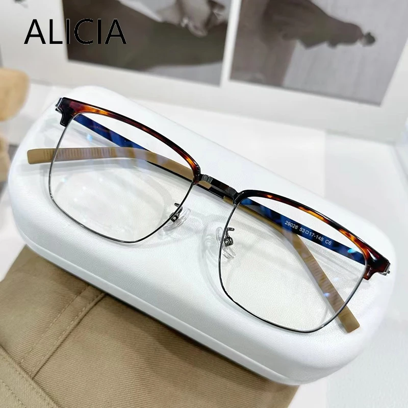 

ALICIA новые удобные модные квадратные полнокадровые высококачественные сплавные силиконовые материалы оптические оправы по рецепту для мужчин и женщин