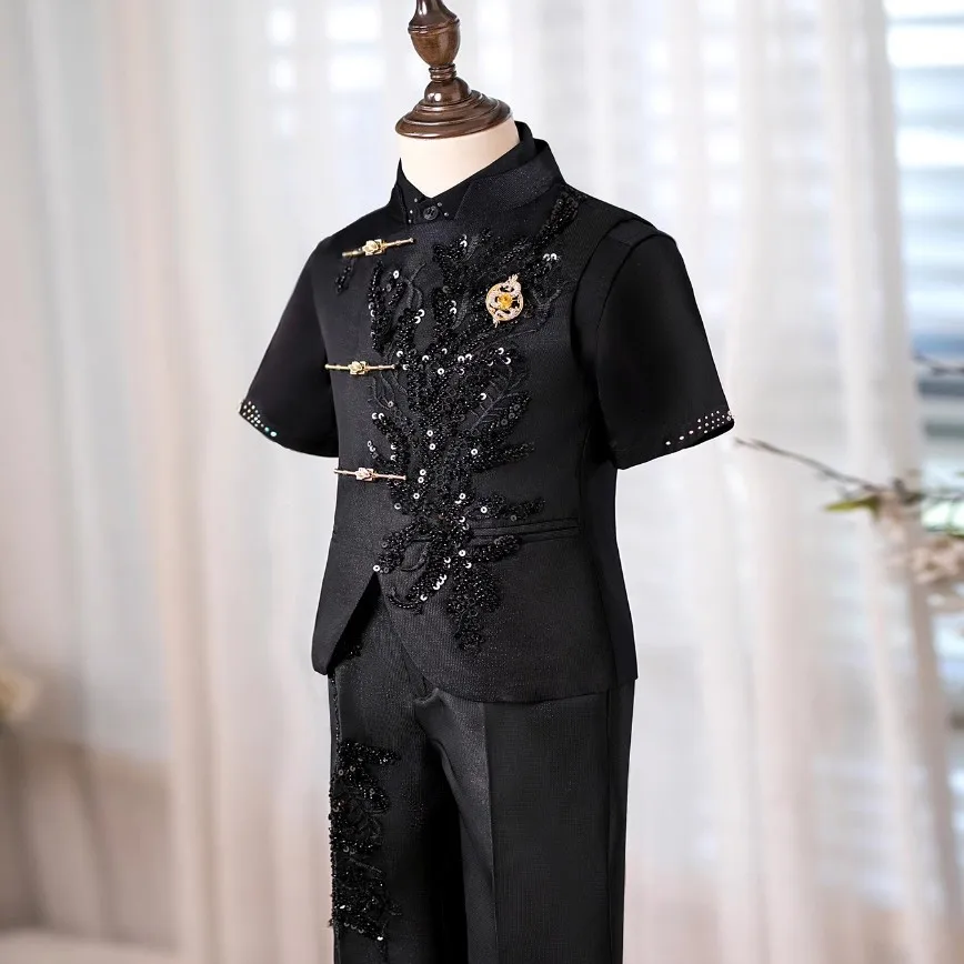 5PCS Baby Jungen Anzug kinder Klavier Leistung Blazer Sets Jungen Anzüge Für Hochzeiten Traje De Niño Para Bautizo a4561 – Detail 3