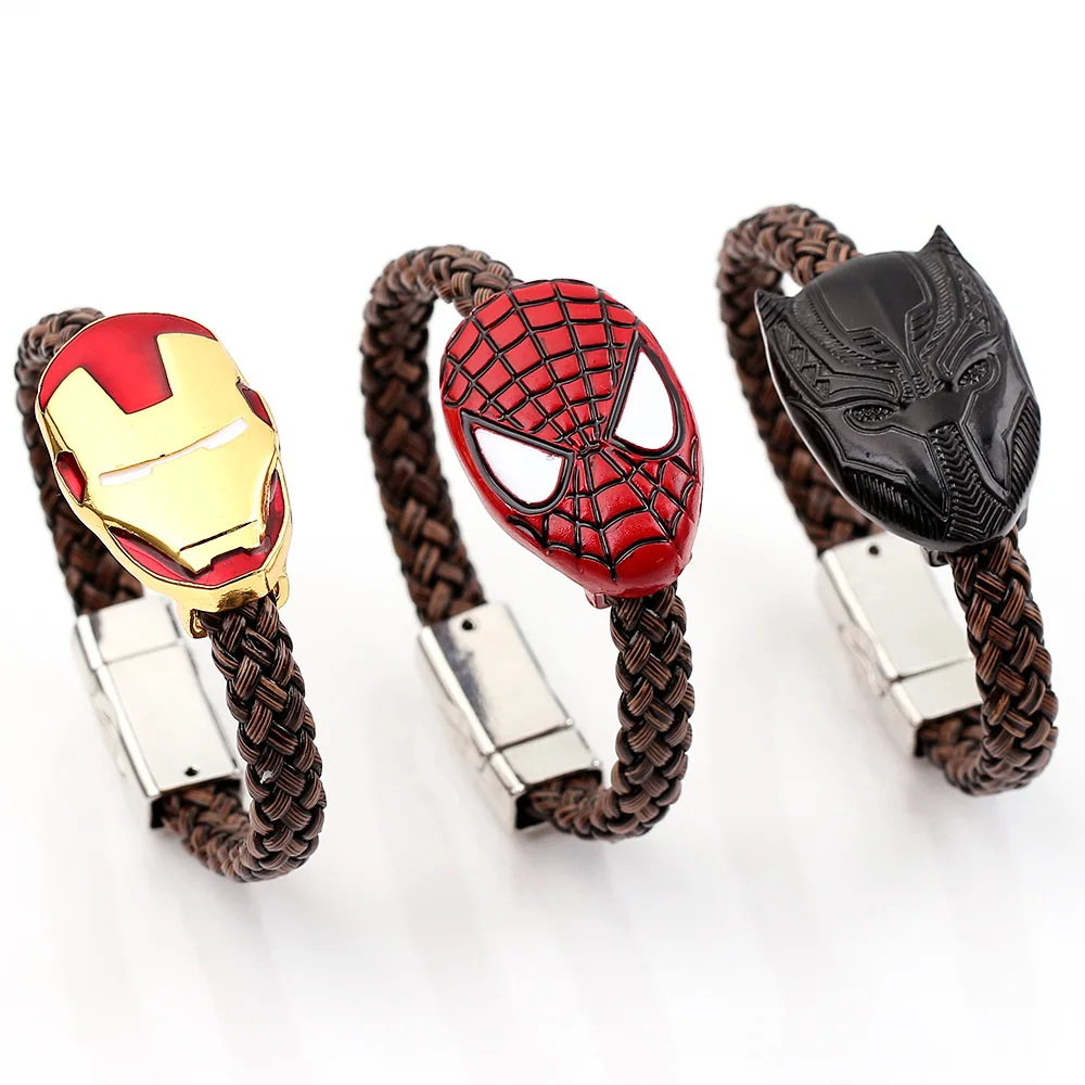 Marvels Spidermans Bracelets Kids Anime Action Figures Bangles Boy Cosplay Classic Toys Women Men Fashion Jewelry Children Gift