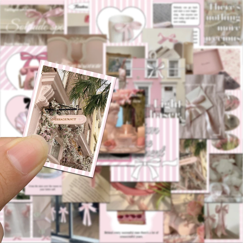 30 szt. Naklejek w stylu Ins, różowe, z motywem baletu, do telefonu, laptopa, albumu, walizki, kasku, DIY, estetyczne naklejki z kreskówkami