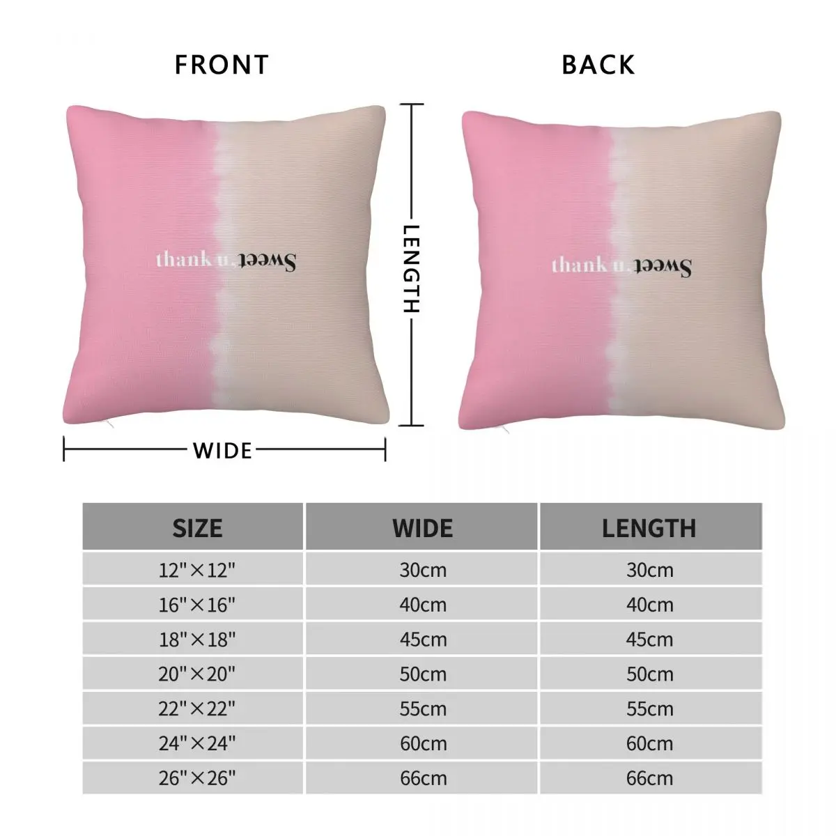 Ariana Grande Thank U Sweet SWT Square Pillowcase Polyester Linen Velvet Printed Zip Decorative Pillow Case Car Cushion Case 18