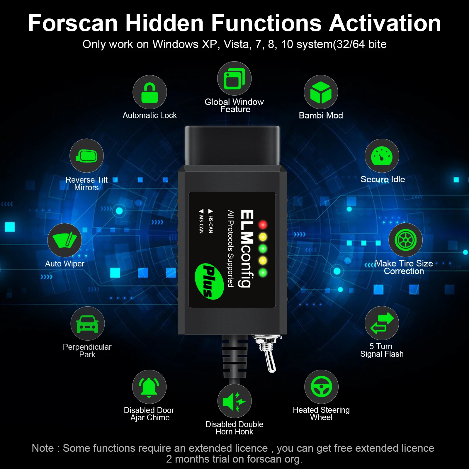 For Ford FORscan USB OBD2 ELM327 V1.5 with Switch CH340 PIC18F25K80 Chip Forscan FoCCCus HS CAN And MS CAN Car Diagnostic Tool