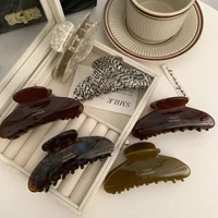French Floral Hair Claw Temperament Caramel Shark Hair Clip Claw Large Polka Dot Grab Hair Accessory for Women - Image 4