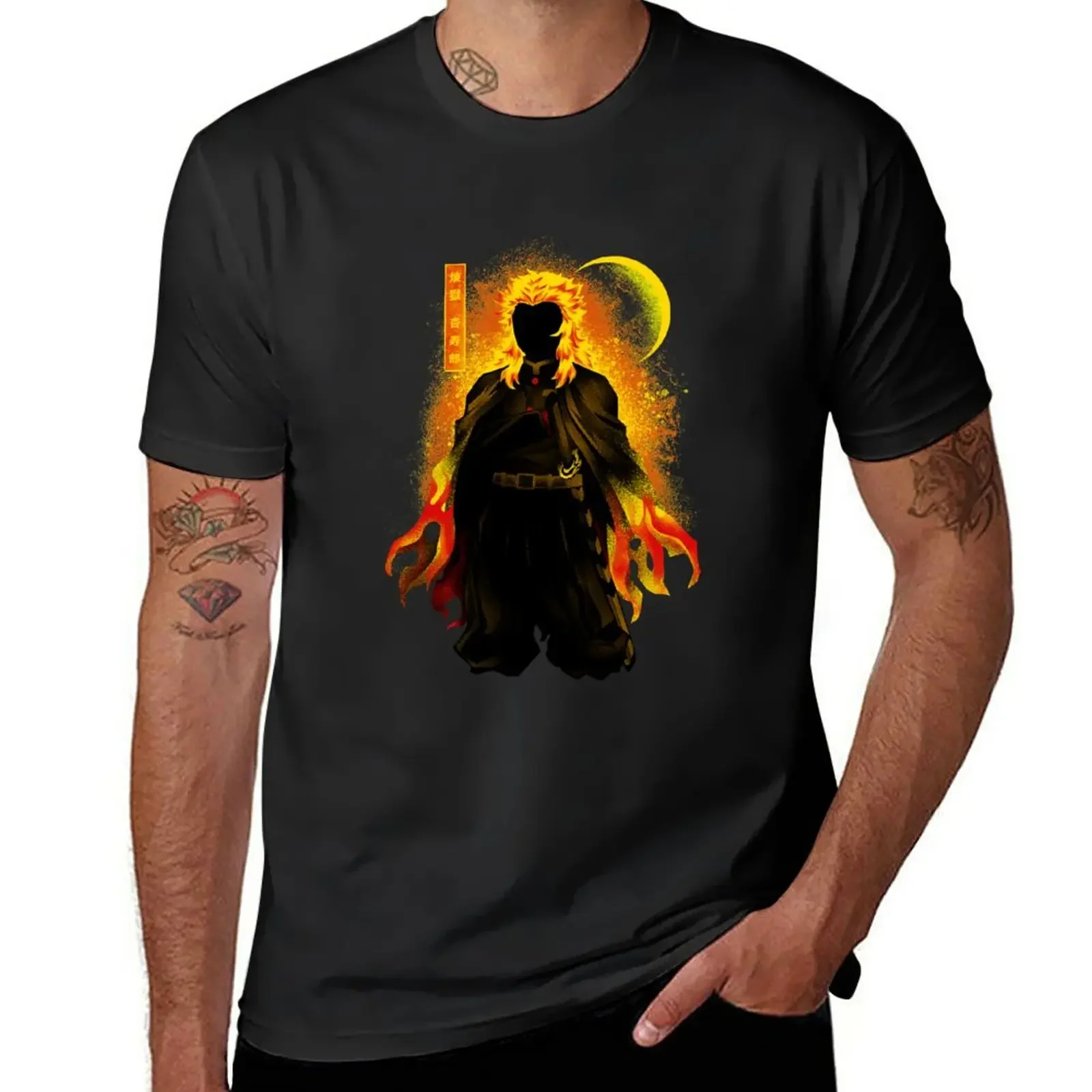 New Kyojuro Hashira - Dark Shadow T-Shirt custom t shirts design your own summer top graphics t shirt tops Men's clothing