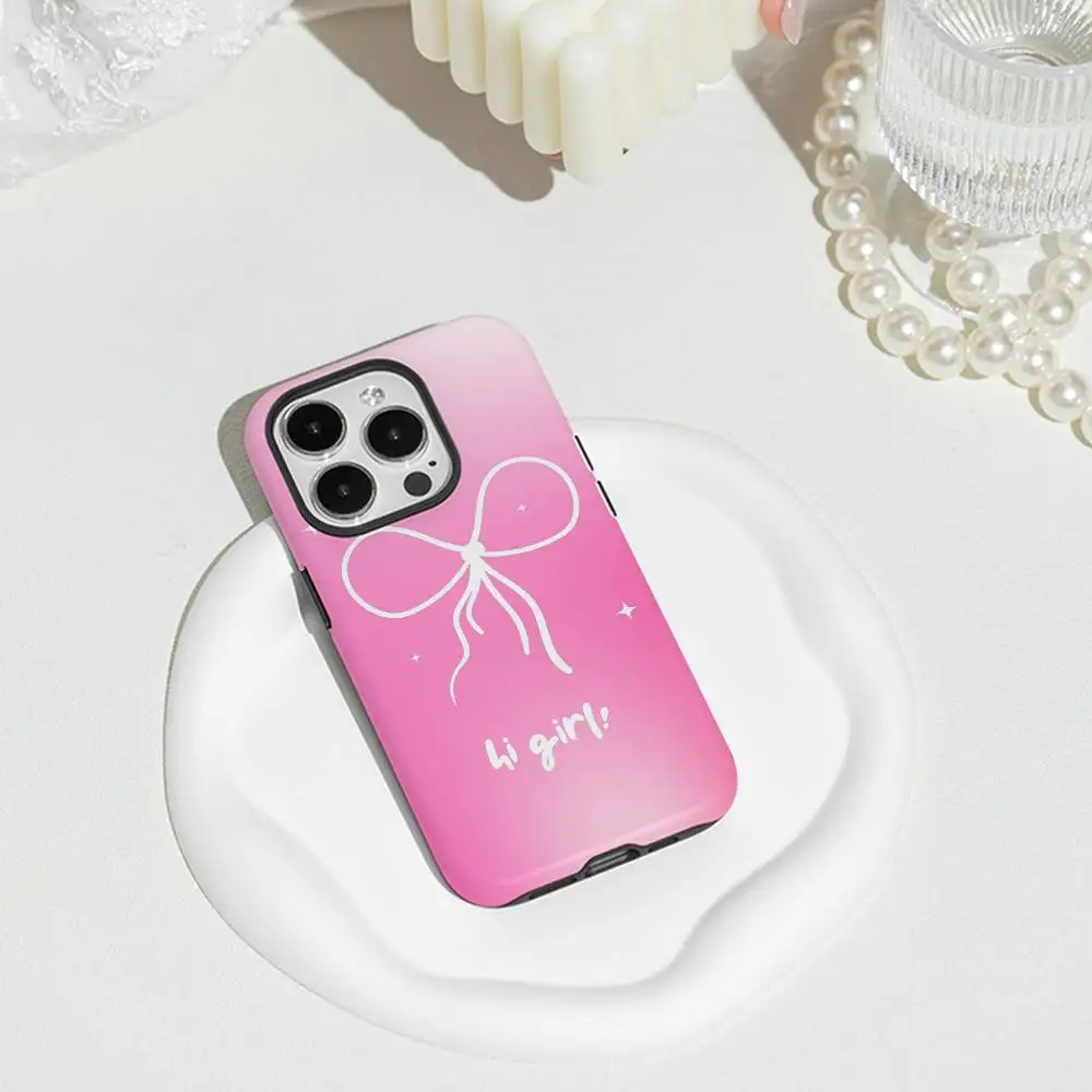 Custodia per telefono carina con sfumatura rosa e bianca per iPhone 16 15 14 13 12 11 Pro Max Plus