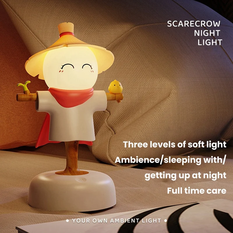 Straw Man USB Home Decor Night Light Bedside Atmosphere Night Light Birthday Gift Night Light