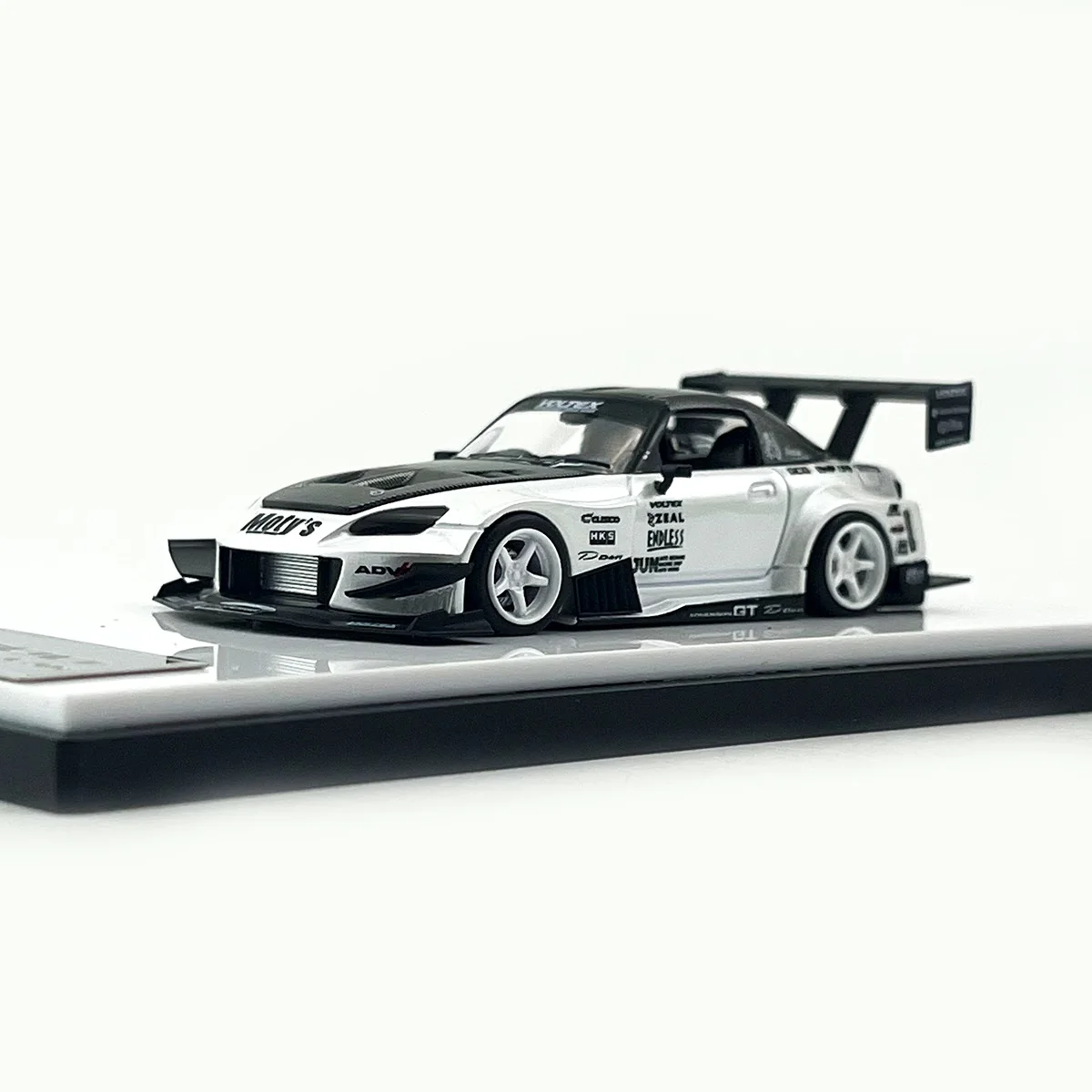 Modelo de carro em liga de capô de motor que pode ser aberto MT 1:64 S2000