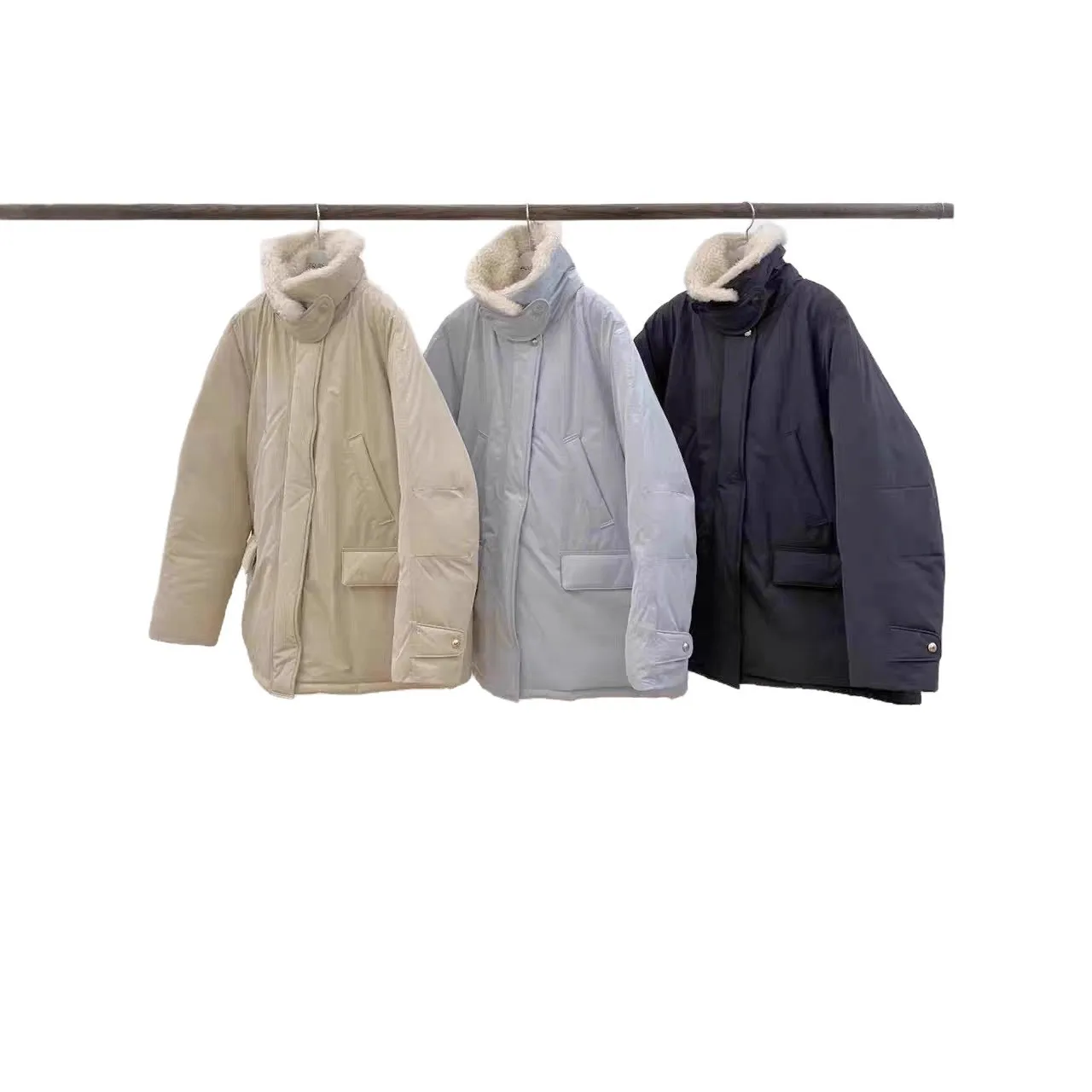 سترة شتوية دافئة من إيست جيت إيروم بياقة كلاسيكية، مصنوعة من ريش البط الأبيض بنسبة 90٪، بدون قبعة، قابلة للطي، مصنوعة من أليا...