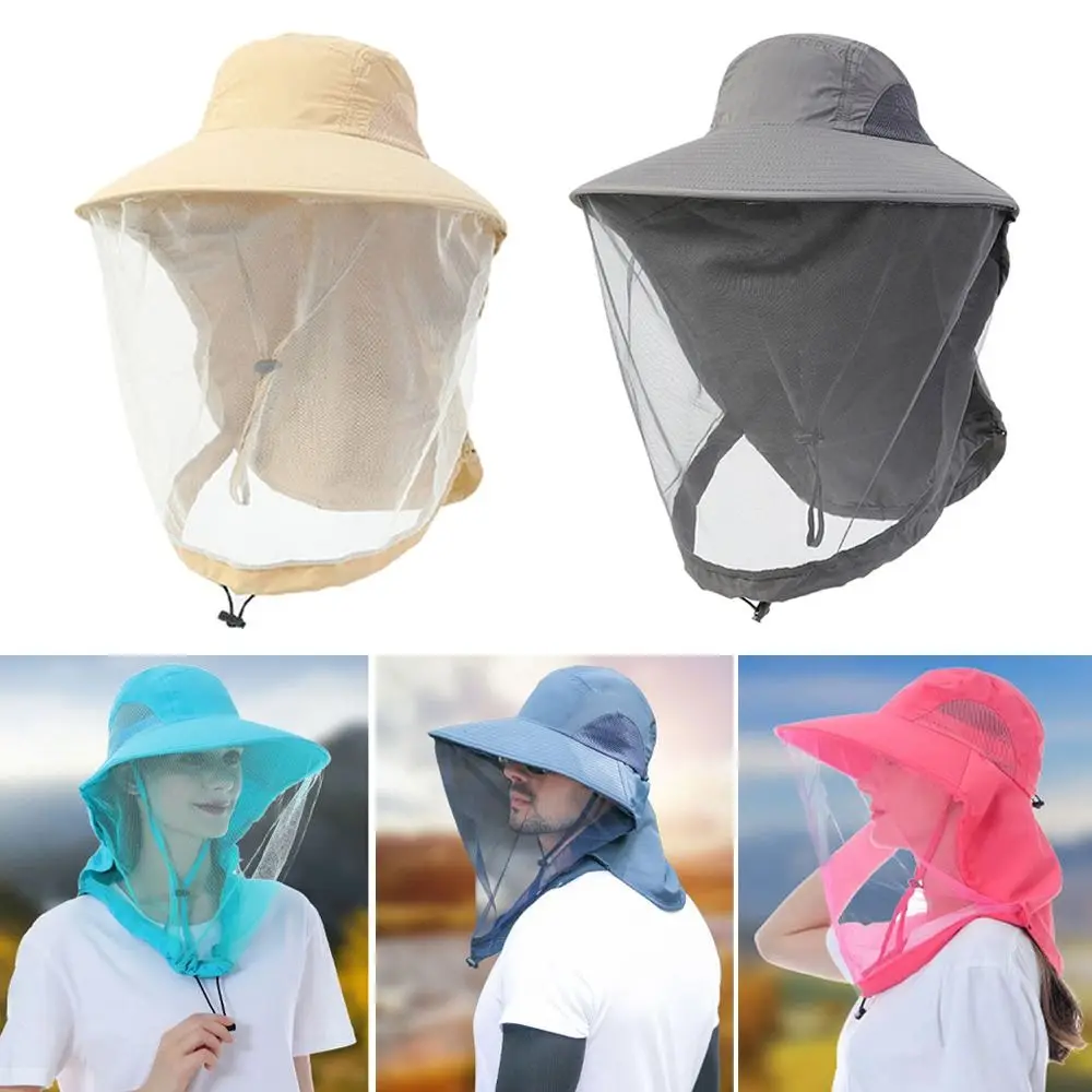 Face Neck Protection Mosquito Hat Outdoor Sunscreen Repellent Protection Bucket Hat Foldable Casual Insect Proof Cap Jungle Farm