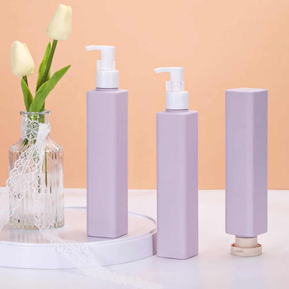 

3Pcs 250ml Refillable Squeeze Bottles Travel Shampoo Conditioner Dispenser Durable Pe Nylon Material Leakproof Elegant Bathroom