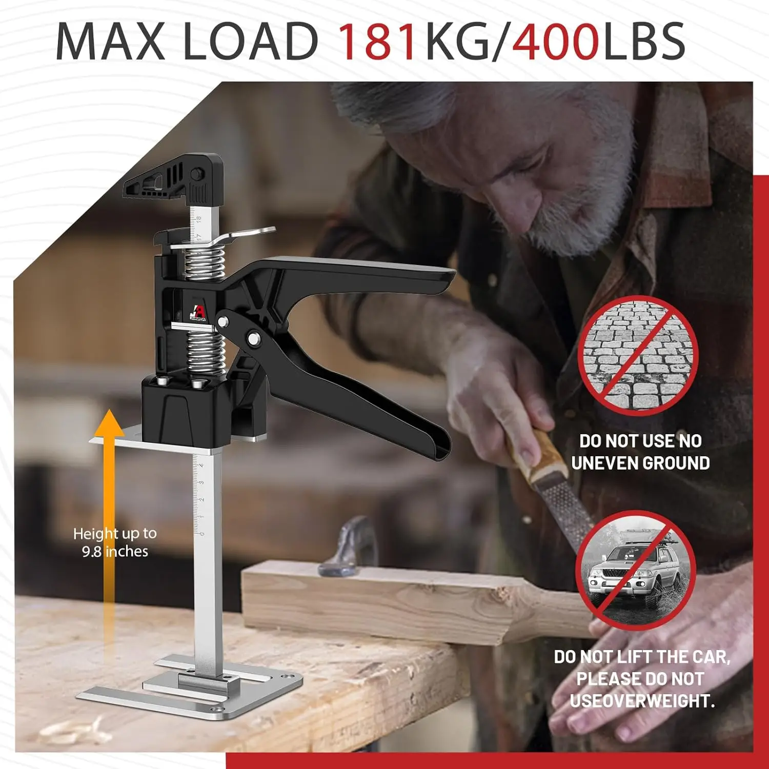 Multifunctional Furniture Jack for Cabinet & Tile Installation, 440LBS Load Capacity, Adjustable Height Tool