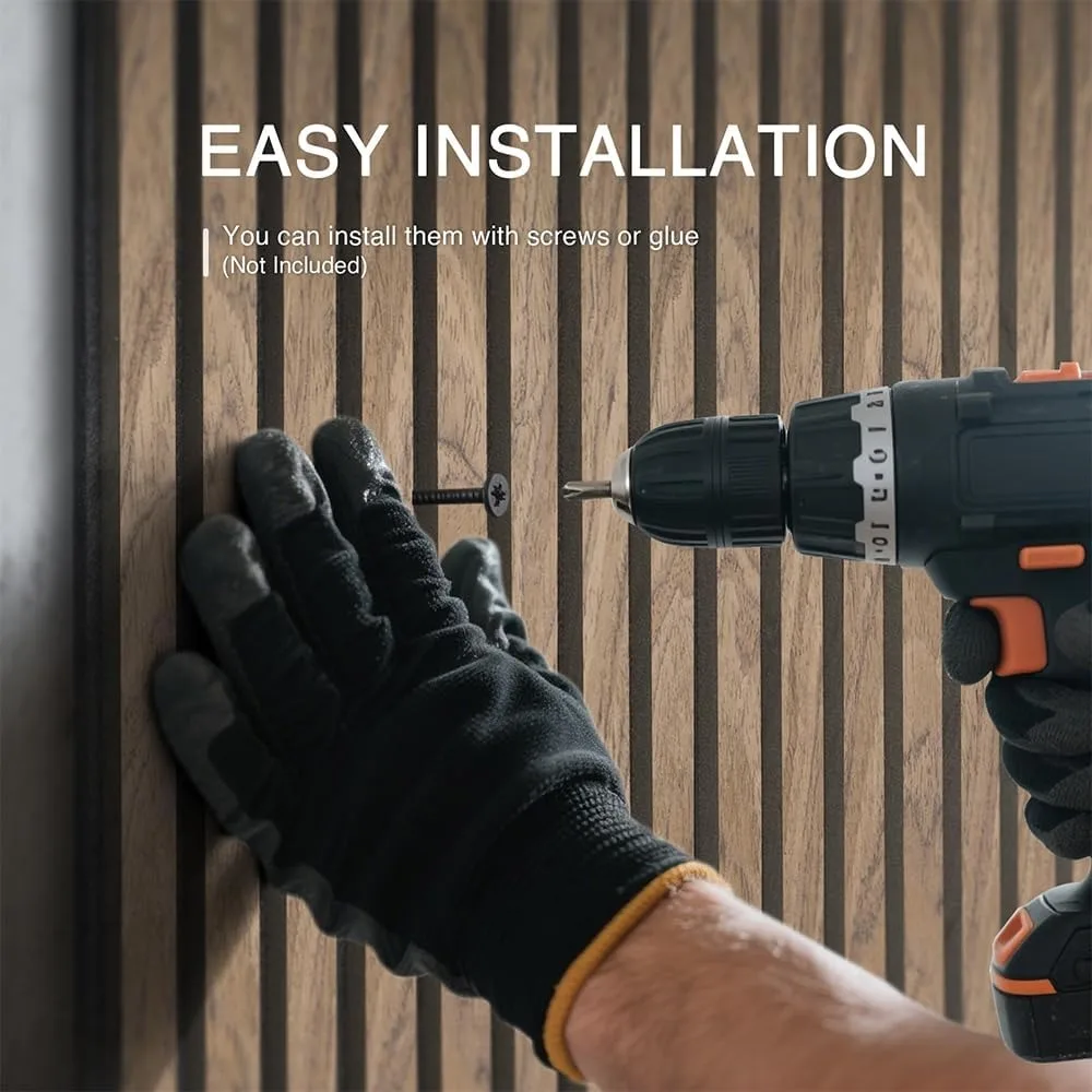 لوحة حائط خشبية مقاس 47.2 × 23.6 (15.5 قدم مربع) | ألواح حائط عازلة للصوت وصوتية للديكور الداخلي | الألواح الخشبية للجدار