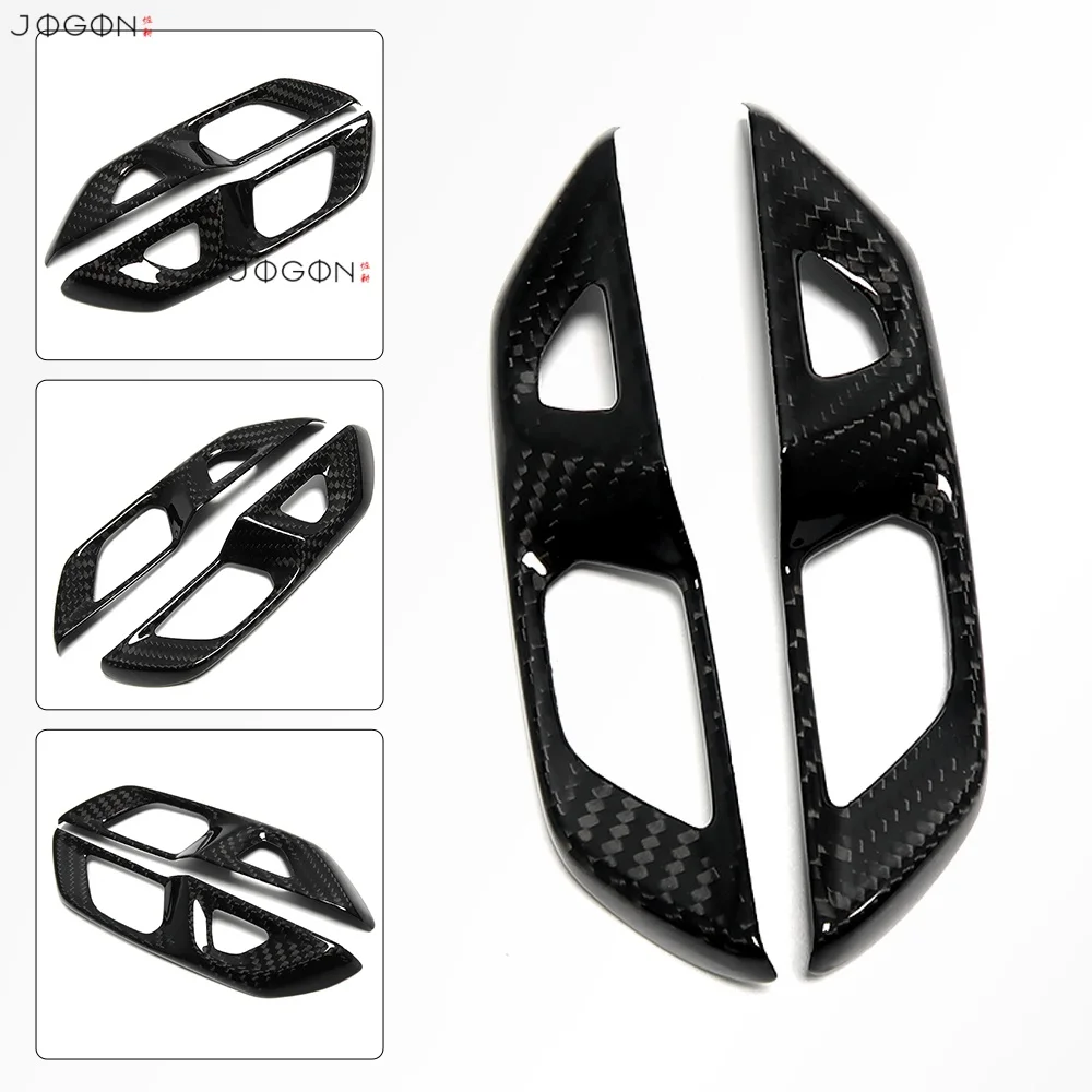 100% Real Dry Carbon Fiber Automotive Interior Door Lock Cover Protective Trim Accessories For Chevrolet Corvette C8 2020+ view 5