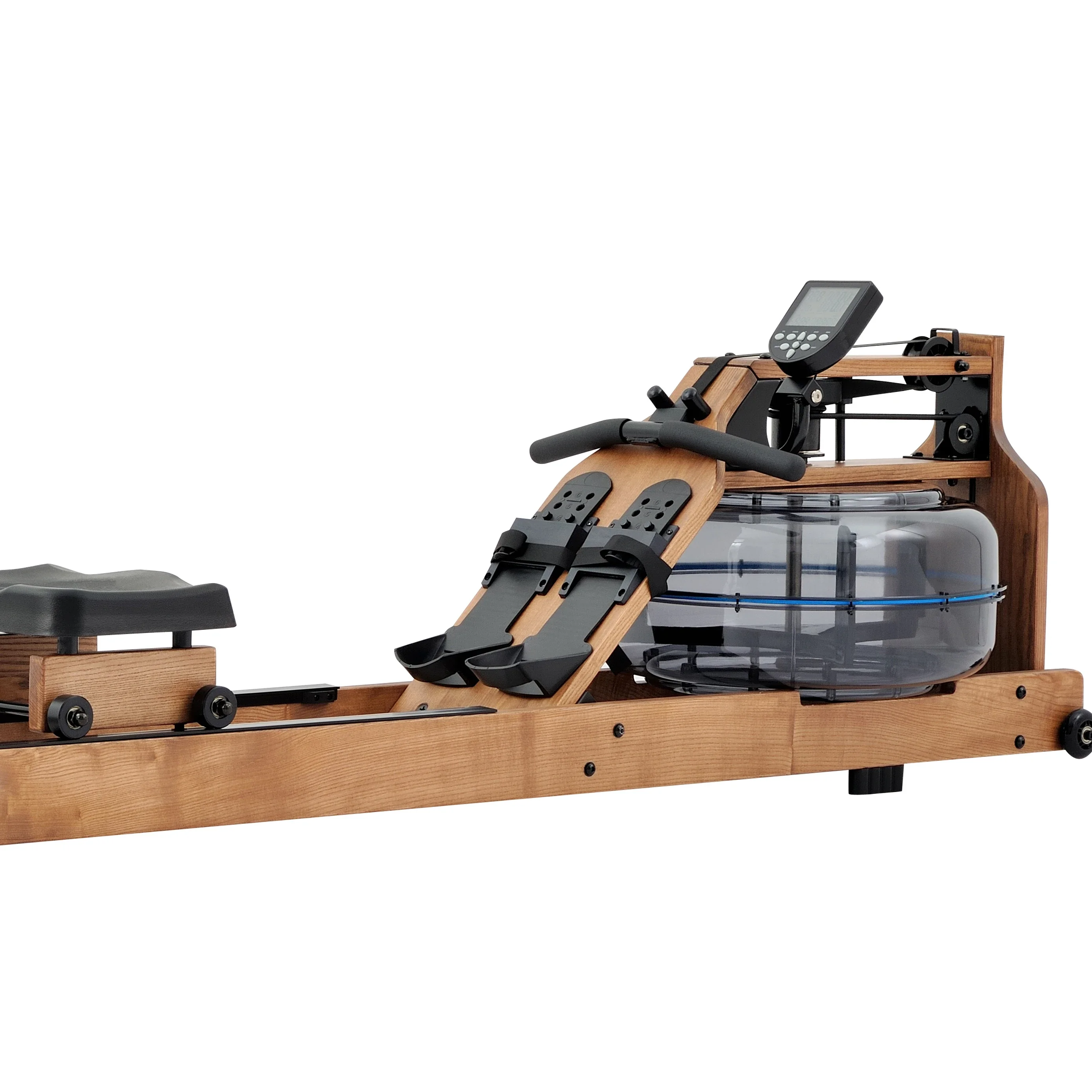 Indoor Cardio Fitness Gym Equipment Wooden  Water Resistance Rowing Machine with Bluetooth App for Home Use