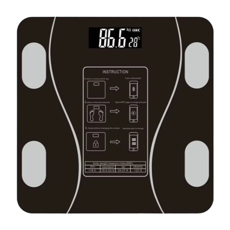 

Body Fat Scale For Weight Loss For Girls' Small Electronic Precision Intelligent Scale For Weight Measurement Black