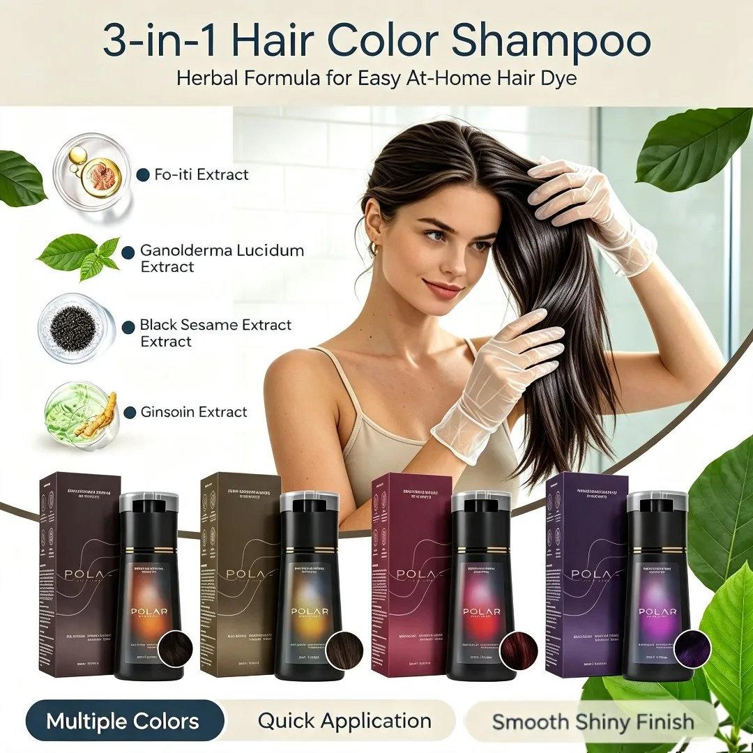 Hair Dye Shampoo 200ml Women Men Semi Permanent Coverage Black Natural Color Shampoo Purple Brown Red Multi Effect Shampoo New