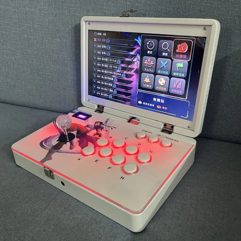 

New white 14 inch portable joystick game machine household street machine translation cover folding notebook all-in-one machine