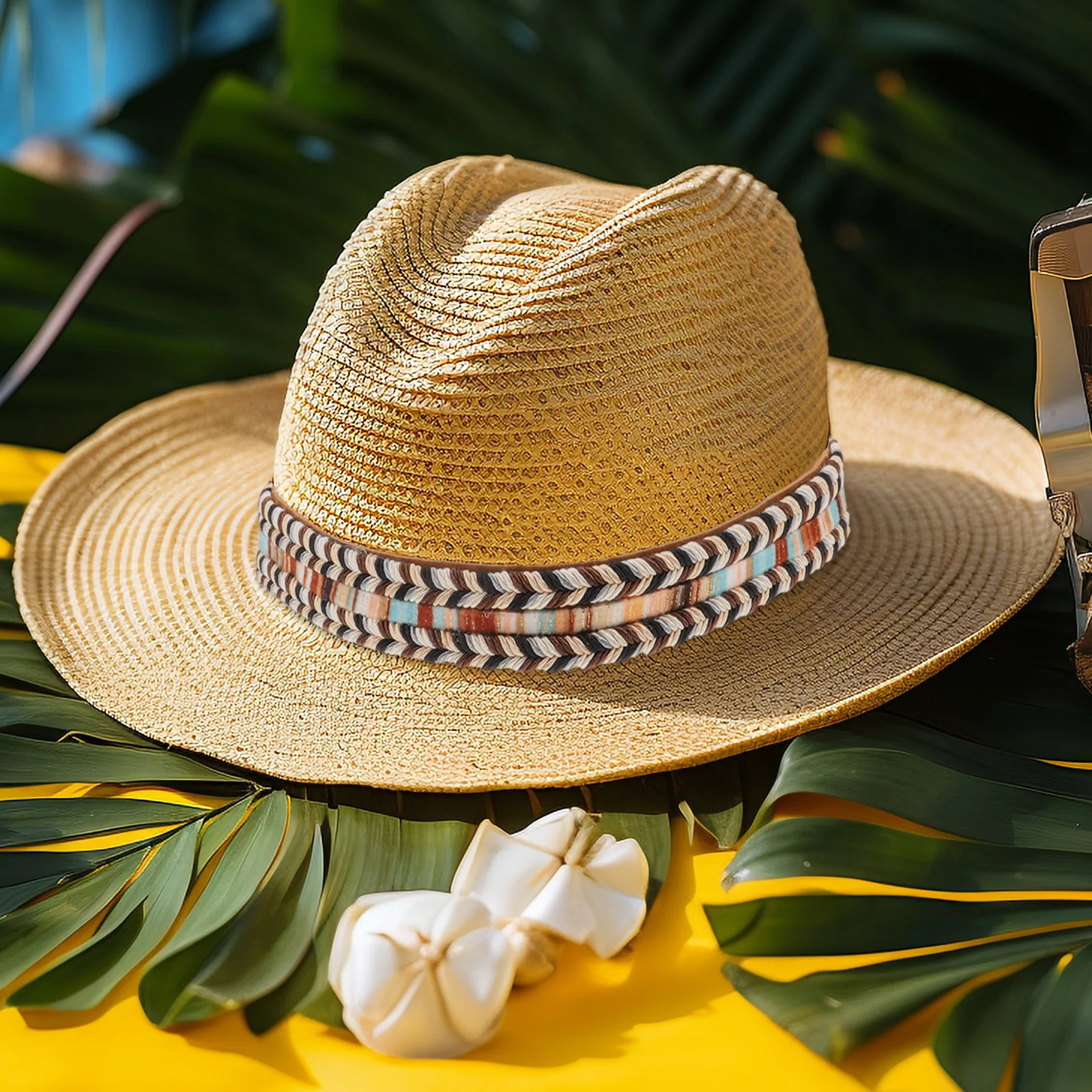 

Band For Decorative Straw Band Strap For Beach Straw Sun Cap Accessory Stylish Wide Beach Hat Strap Brim Hat Trim Ribbon