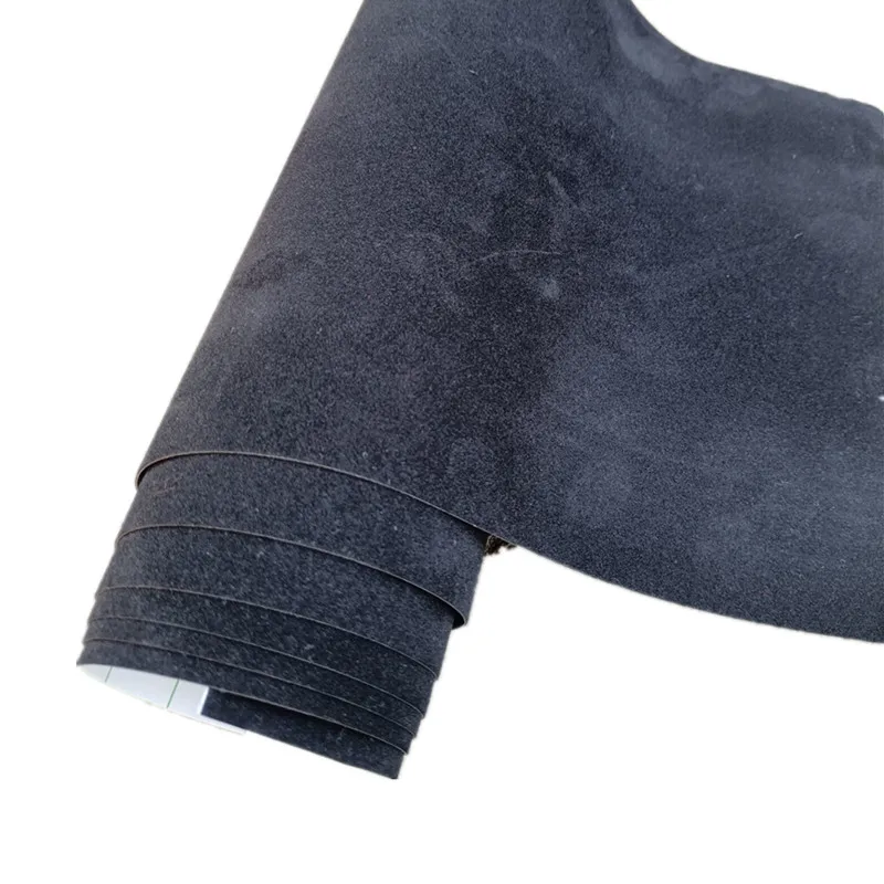 50*200 سنتيمتر قسط جودة المخملية الجلد المدبوغ النسيج الفينيل سيارة التفاف ملصق أسود أحمر الذاتي لاصق القماش المخملية فيلم لتصفيف السيارة #3