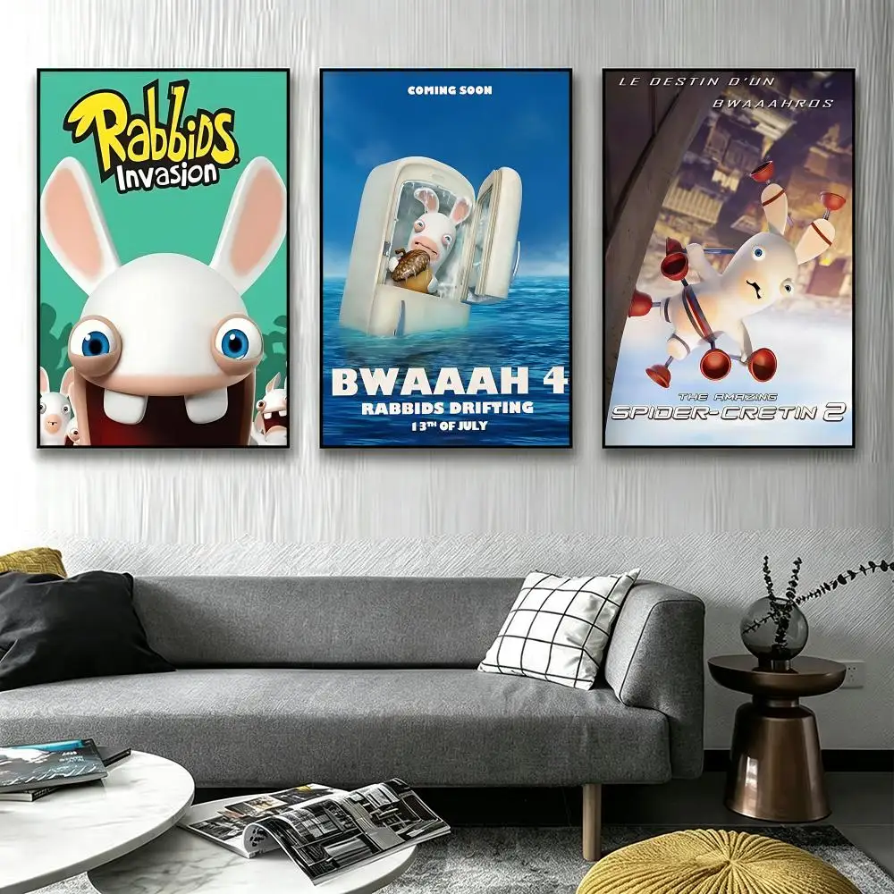 Cartoon Rabbids Invasion Poster Poster HD printing Sophisticated Style Wall Art Home Decor For Bedroom Living Room Creative Gift