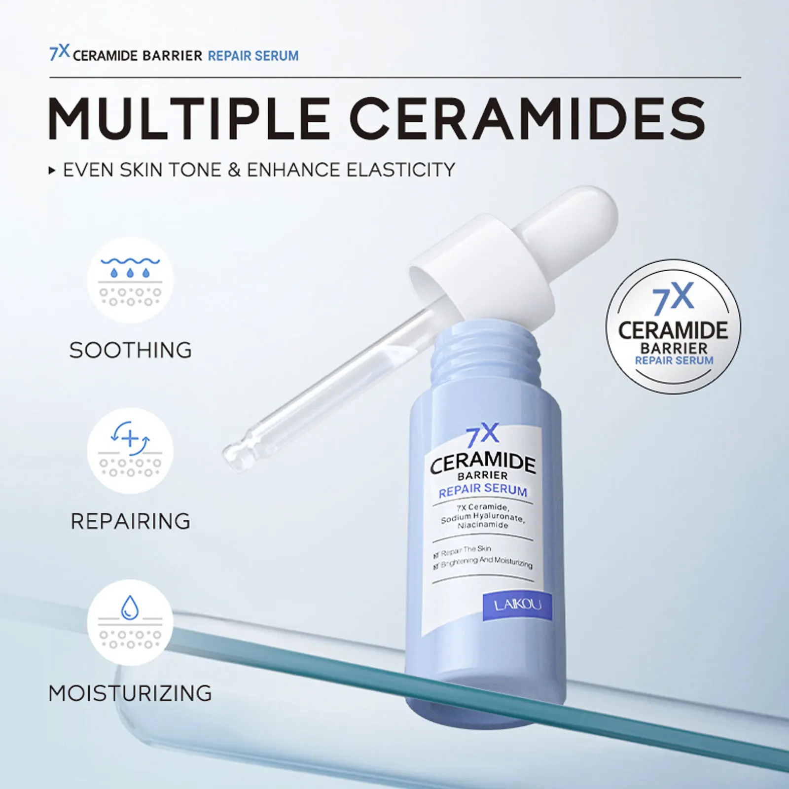 7X Facial Redness Soothing Serum Instant Rosacea Red Blood Vein Treatment Improve Sensitive Skin Barrier Repair Korean Cosmetics